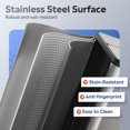 thumbnail image 3 of GALAXHERO Dual Compartment Garbage Cans, Stainless Steel Kitchen Trash Can with Handles, Soft-Close Lid, Deodorizing Filter Box, 2 x 8 Gallon, Silver, 3 of 5