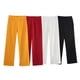 thumbnail image 2 of HH TRAF Pantalones de pierna ancha ajustados para mujer, moda elegante, cintura alta, cremallera lateral, pantalones largos casuales sueltos, ropa de calle de 4 colores para mujer, 2 of 5