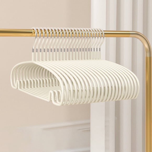 Perchas antideslizantes con protectores para los hombros | Paquete de 10 perchas resistentes para tendederos | Organizador de armario que ahorra espacio para chaquetas, abrigos y prendas delicadas