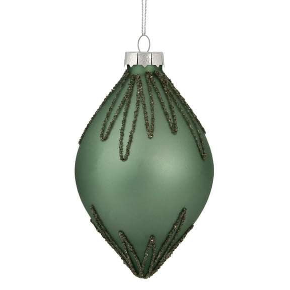 Northlight Green Glass Starburst Finial Shiny Christmas Decorative Accent Ornament, 6.5"