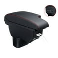 thumbnail image 6 of Center Console Armrest Storage Box Replaces for Nissan Juke / Infiniti ESQ 2011-2019, Leather & ABS Car Interior Storage Center Console with 3 USB Ports, Black+Red, 6 of 10