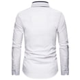 thumbnail image 1 of Camisas De Vestir Para Hombre Camisa con cuello vuelto Blusa informal Color largo Sólido Manga delgada Camisas para hombres (White, 4XL), 1 of 3