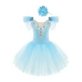 thumbnail image 1 of YiZYiF Girls Sequins Swan Ballet Dance Leotard Dress with Gloves Hair Clip Dancewear, 1 of 7