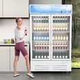 thumbnail image 5 of Commercial Merchandiser Refrigerator, 2 Glass Door Display Refrigerator, 25.3 Cu. Ft Upright Beverage Display Cooler with LED Light, Adjustable Shelves, 5 of 6
