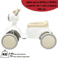 thumbnail image 4 of Montable Correpasillos para Niños con Luz y Sonido Coche Musical Apto a Partir de 1 año y Soporta hasta 16 kg - Blanco, 4 of 7