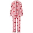 thumbnail image 3 of Matching Family Christmas Pajama Sets Valentine's Day Pajama Set Outfit 2-Piece Bow Striped Loungewear Womens Mens Kids Pjs Long Sleeve Sleepwear Holiday Lounge Sets, 3 of 9
