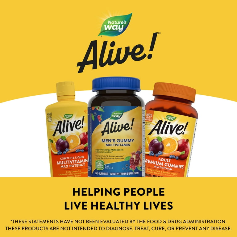 Nature's Way Alive! Men's Complete Multivitamin, Supports Energy Metabolism  & Muscle Function*, B-Vitamins, Gluten-Free, 50 Tablets, Vitamins &  Supplements