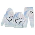 thumbnail image 2 of Girls 2 Piece Outfits Sweatsuit Set Long Sleeve Tie Dye Hoodies Pants Two Piece Casual Sweatshirt Outfits Set for Kids Clothes Girls Spring Fall Winter Clothes Size 5-6 Years, 2 of 5