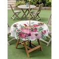 thumbnail image 3 of Outdoor Tablecloth with Umbrella Hole and Zipper, Valentine's Day Round Table Cloth 60 Inch Waterproof Tablecloth, Ice Cream Love Rose Eucalyptus Leaves Picnic Table Cover for Patio Camping, 3 of 7
