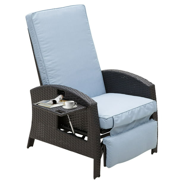 Outsunny Outdoor Rattan Wicker, Outsunny Outdoor Rattan Recliner Chair With Cushion