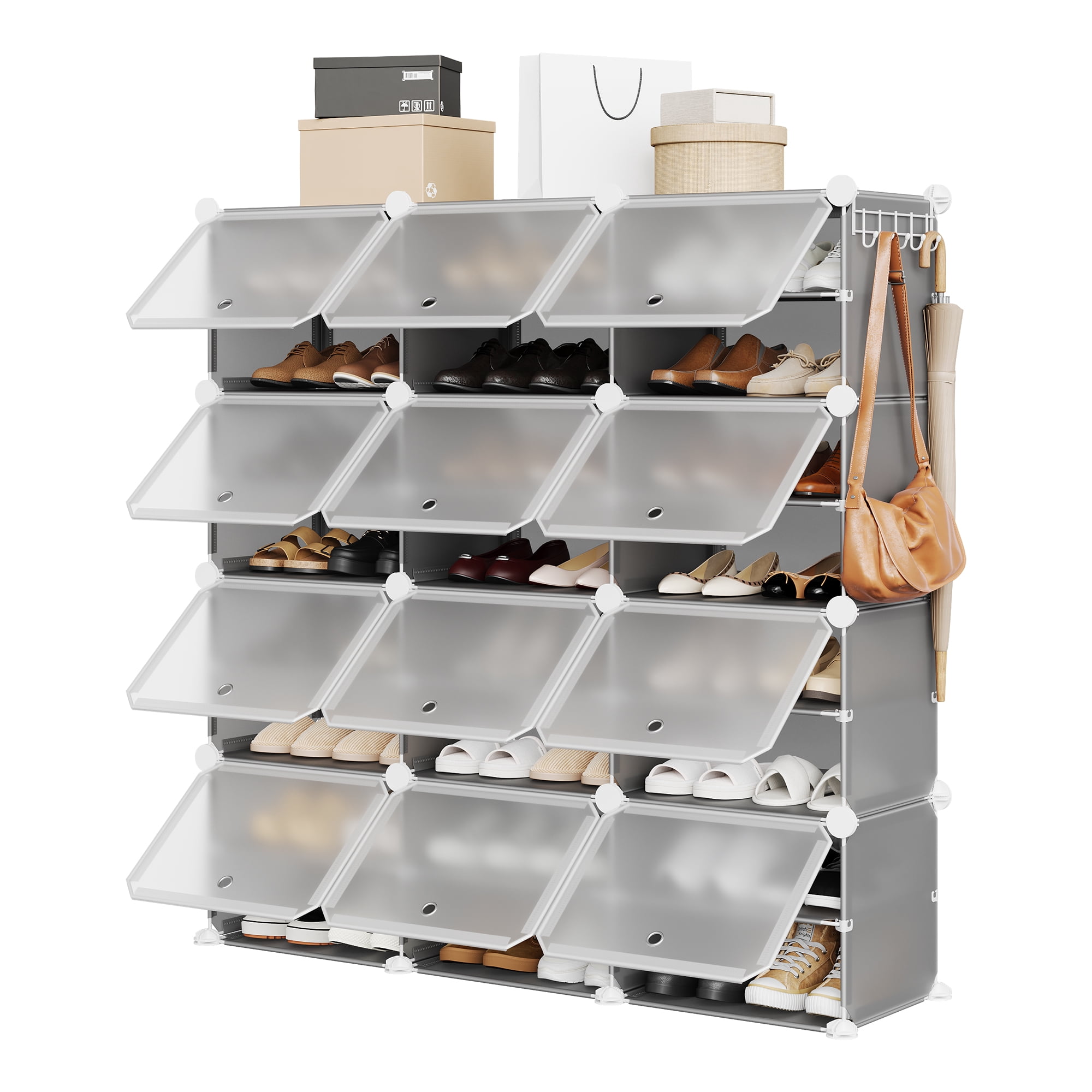 Space-Saving 8-Tier Shoe Organizer – Modular Sturdy Plastic Storage ...