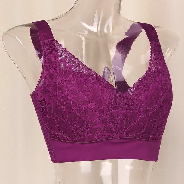 Women Full Coverage Bra Large Size Comfort and Support Satin Bra Imitated  Silk No Padded Wireless