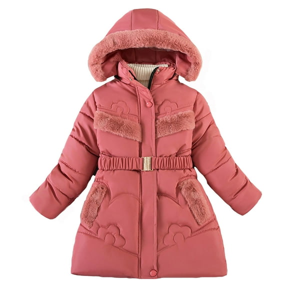 SGMVNU Toddler Girls' Boys' Cute Jackets & Coats Kids Toddler Baby Unisex Patchwork Spring Winter Cute Coat Hooded Padded Jacket Outwear Clothes(Size 4-5 Years, Watermelon Red)