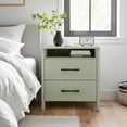 thumbnail image 5 of STYLIVIA 2-Drawer Nightstand for Adults, Sage Green Wood, 20.9" W x 15.7" D x 22.7" H, with Open Shelf, 5 of 20