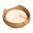 thumbnail image 3 of Cesta para Cama para Gatos, Cama para Dormir, Nido, Suave, con Cojín Extraíble, Protege Los Muebles, Rascador para Gatos de Verano, Casa para Entrenar Caqui 34cm, 3 of 8