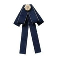 thumbnail image 3 of Segolike Bow Tie for Women Neck Tie Brooch Pin Collar Pin Decoration Ribbon Tie Pre Tied Bowtie for Costume Accessories School Holiday Blue, 3 of 8
