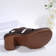 thumbnail image 6 of Women's Chunky Heel Cutout Sandals, Wide Width Open Toe Summer Heels for Women, Adjustable Buckle Casual Dress Sandals, Non-Slip Outdoor Walking Shoes, 6 of 10