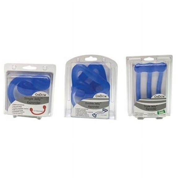 Cando Jelly Expander Single, Double and Triple Exerciser Kit, Blue - Heavy