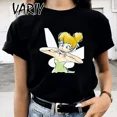 thumbnail image 4 of Camisetas con estampado de Tinker Bell para mujer, camiseta gráfica de cuento de hadas de Anime de dibujos animados a la moda de verano, ropa bonita de gran tamaño para chica, Tops, 4 of 5