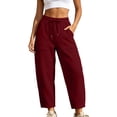thumbnail image 2 of MLCDZ Women's Barrel Sweatpants Loose Fit Lounge Pants Plus Size Casual Wide Leg Pants Comfy Elastic Waist Joggers with Pockets Outdoor Activities Trousers, 2 of 9