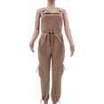 thumbnail image 5 of Loose Fit Jumpsuits with Pockets Bib Pants (M, White), 5 of 6