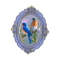 thumbnail image 3 of Marco de fotos vintage ovalado, soporte para exhibición de tarjetas, marco de fotos retro de escritorio con Azul, 3 of 9