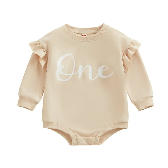 Bagilaanoe Newborn Baby Girl Oversized Romper Sweatshirt Long Sleeve Bodysuits Letter Print Pullover 6M 12M 18M Infant Casual Tee Tops