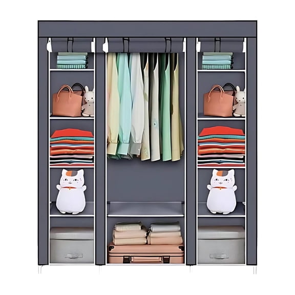 Ropero Rack Closet Armable Practiksa Organización Color Gris claro