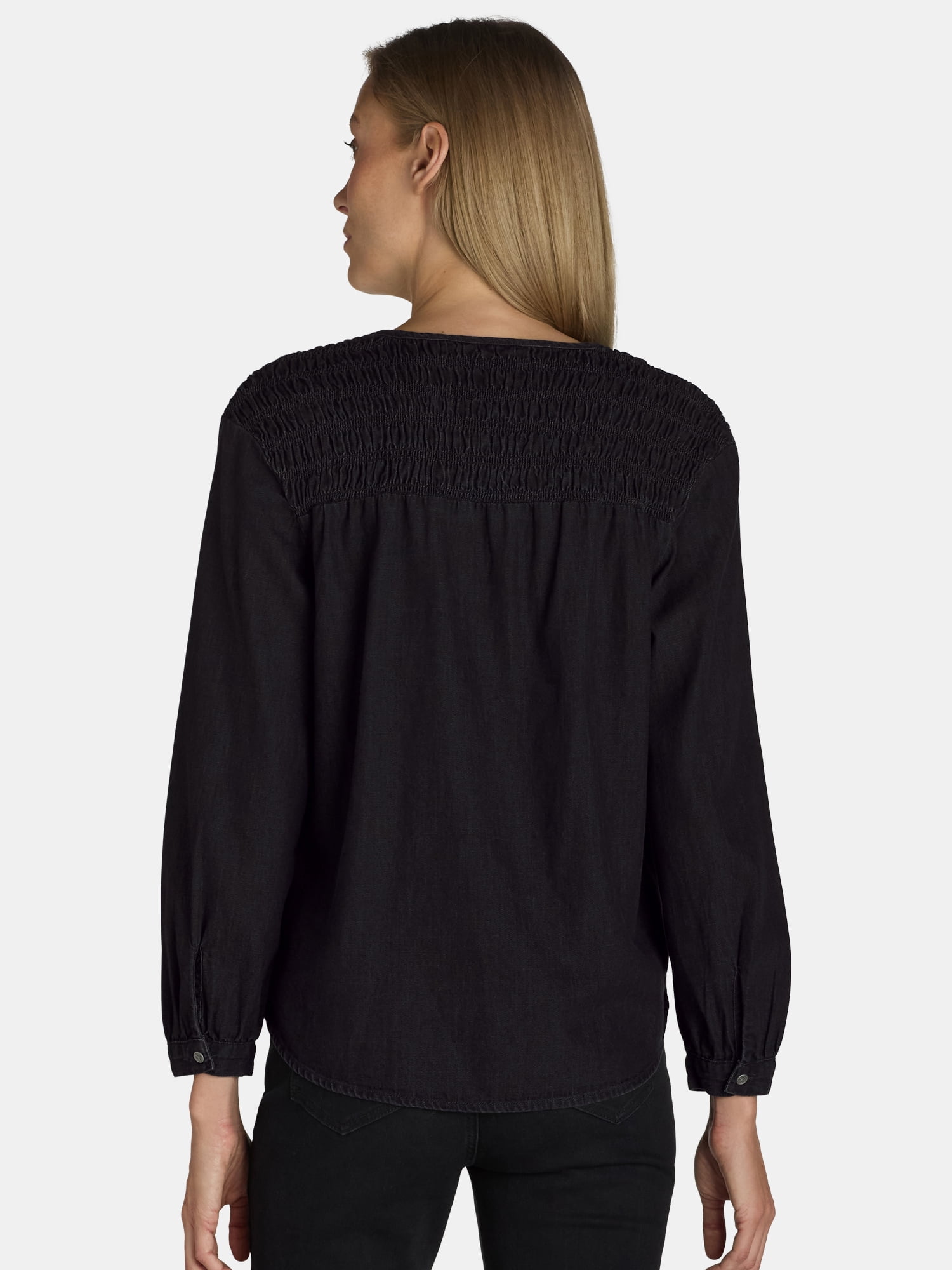 Time and Tru Women's Woven Relaxed Denim Top Size XS-XXXL