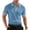 Blue #5, variant on Men's Vertical Ribbed Polo Shirt Short Sleeve Contrast Piping Trim Stretch Collared Golf Top Casual Business Summer Shirt, XL