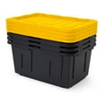 thumbnail image 4 of TOUGH BOX 27 Gal Stackable Storage Totes w/ Lids, Black and Yellow (4 pack), 4 of 5
