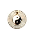 thumbnail image 4 of 14k solid yellow Gold yin ying yang Taoist symbol enamel Pendant 0.48" 1.1g, 4 of 12