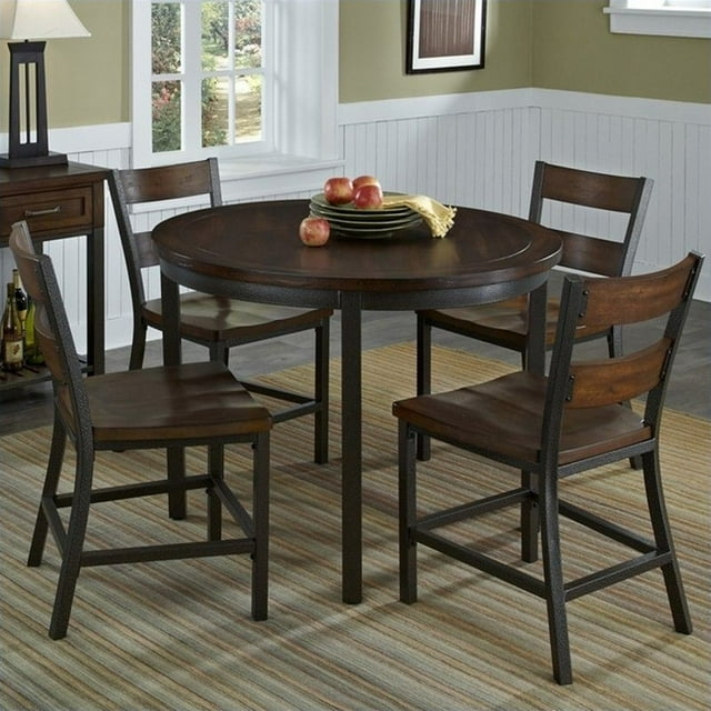 Home Styles Cabin Creek 5 Pieces Dining Set in Multi-step Chestnut