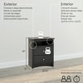 thumbnail image 5 of Prepac Fremont 2 Drawer Bedroom Nightstand with Open Shelf, 23.25" W x 16" D x 28" H, Black, 5 of 14