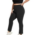 thumbnail image 4 of Ltctricy Women's Plus Size Yoga Pants Soft Comfy High Waisted Straight Leg Workout Leggings Pull on Slim Lounge Pants(Black,4X-Large), 4 of 5