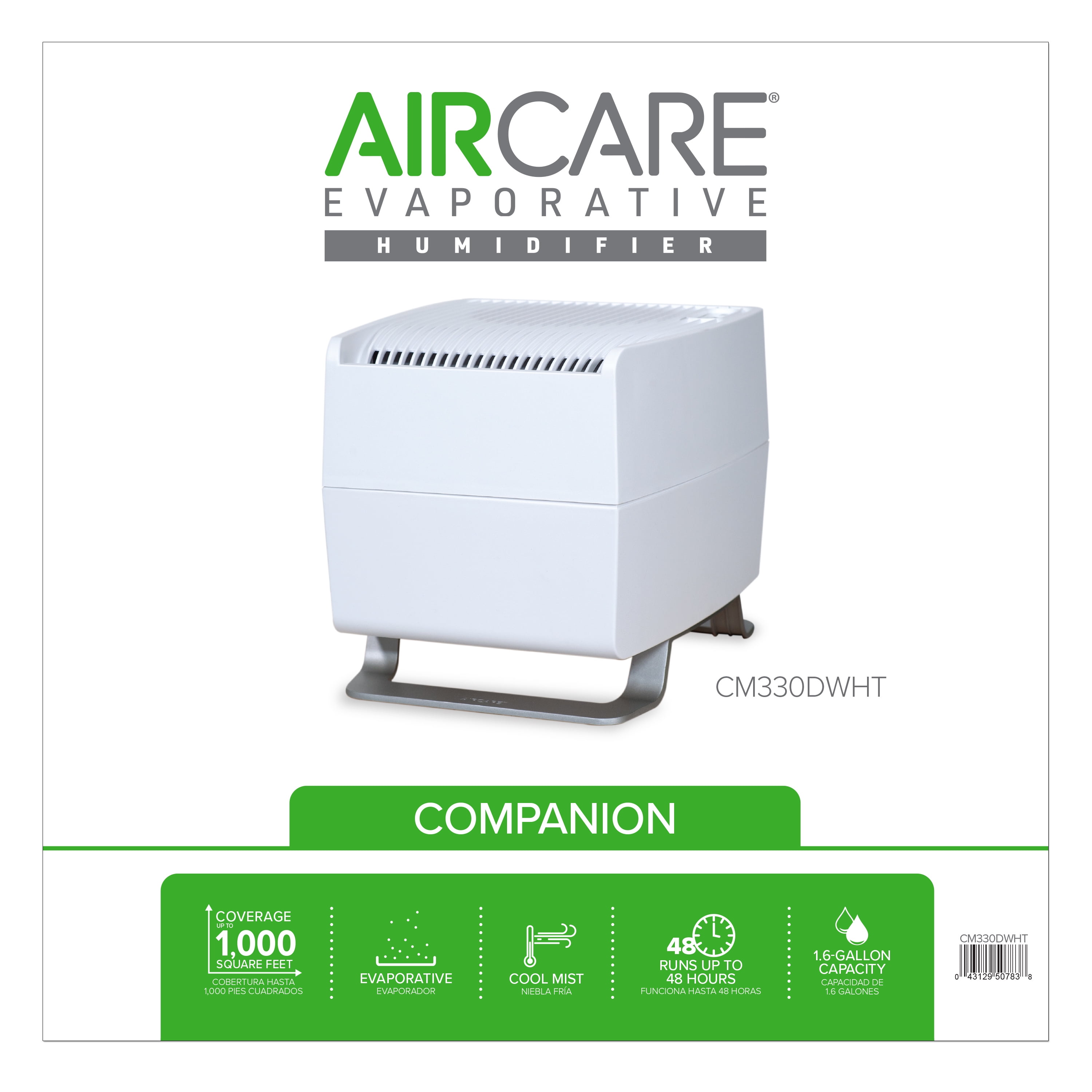 AIRCARE CM330DWHT Companion Evaporative Humidifier, White