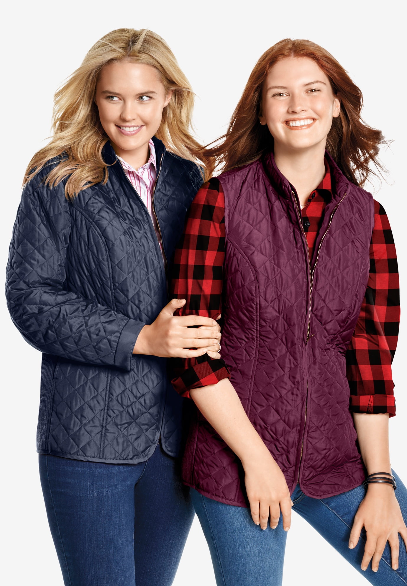 Plus Size Zip-Front Quilted Jacket Quilted Lightweight Coat - image 2