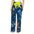 thumbnail image 3 of Naloa Dinosaur In Space Print Women’s Ultra-Soft Comfy Pajama Lounge Pants with Pockets & Drawstring, 3 of 8