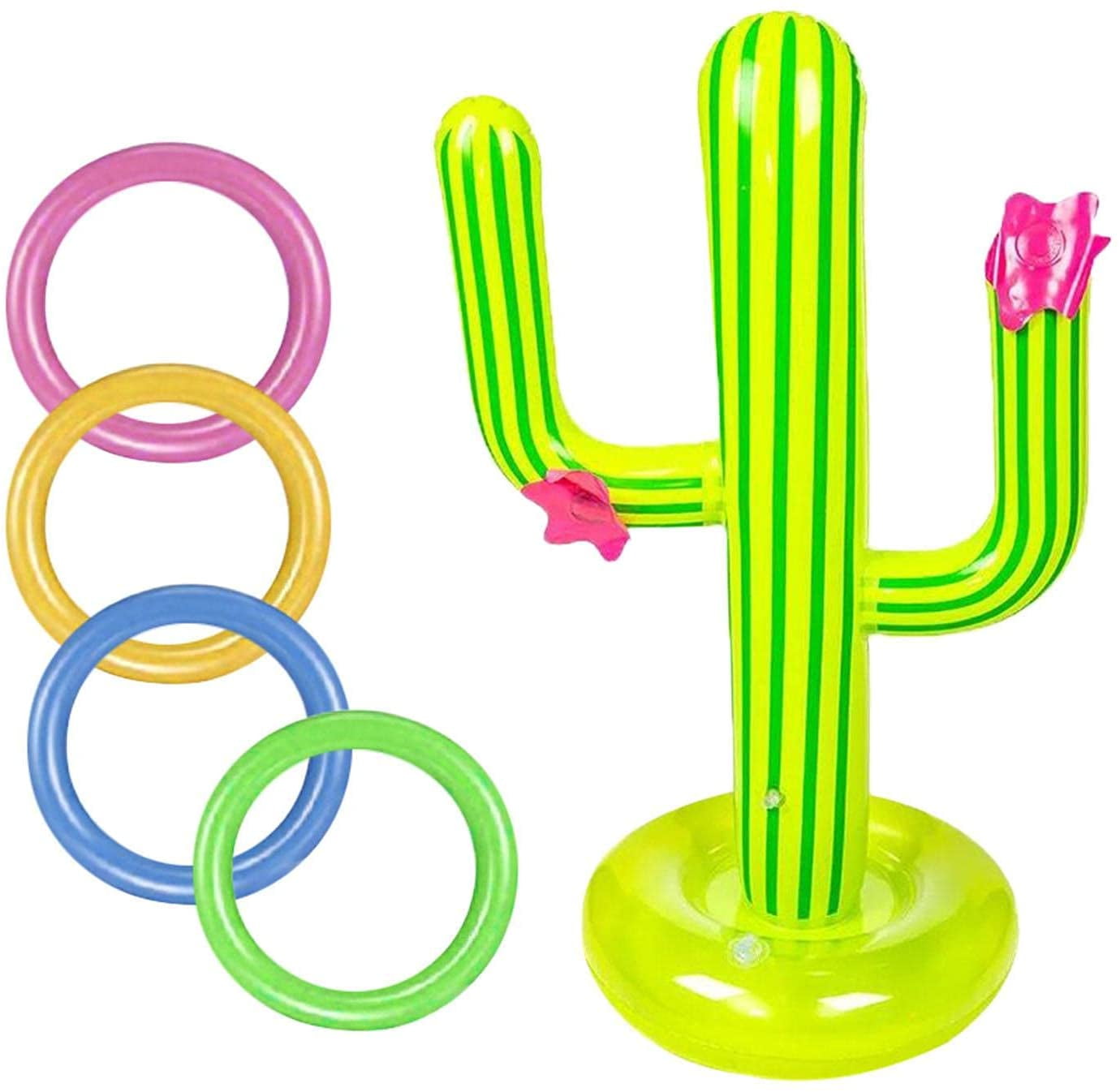 5x Inflatable Cactus Ring Toss Game Pool Summer Toys Party In/Outdoor Supplies 
