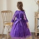 thumbnail image 5 of Vestido de niña, vestido de gasa de red con mangas de red, vestido de princesa de presentadora de actuación, 5 of 6