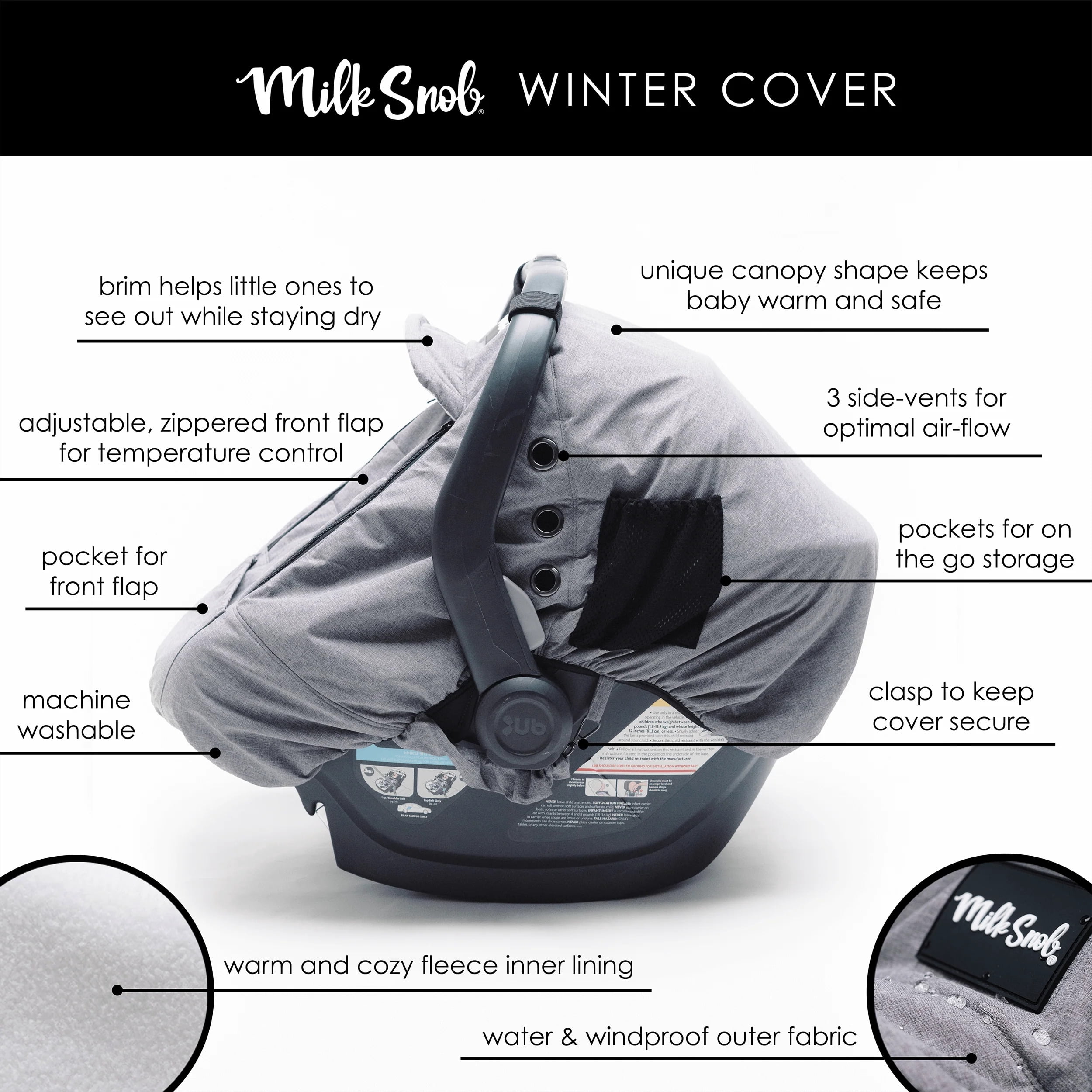 Stormy Winter Car Seat Cover