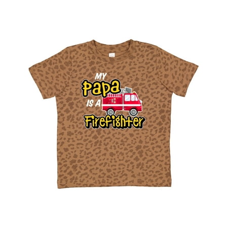 

Inktastic My Papa is a Firefighter with Fire Truck Gift Toddler Boy or Toddler Girl T-Shirt