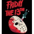 thumbnail image 7 of Friday the 13th Bloody Hockey Mask Men's Black Graphic Sleep Pajama Shorts-Large, 7 of 7