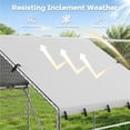 thumbnail image 7 of YOKWOK Heavy Duty Walk-in Chicken Coop, 19.7'Lx10'W Metal Poultry Run with Waterproof UV Cover, Climbing Frame, Large Chicken House for 10-15 Chickens, Outdoor Backyard Farm Use, Spire Roof, 7 of 7