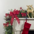 thumbnail image 2 of Northlight Glittered 2-Loop Christmas Bow Decorations - 5.5" - Red - Pack of 6, 2 of 4