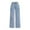 Light Blue, variant on Simua Women's Bow Embroidered Baggy Jeans Comfortable Casual Elastic Wide Leg Denim Trousers with Pockets