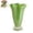 Green, variant on Ruffled Vase Display with Wavy Rim, Hand Blown Glass Vase for Flowers, Blown Glass Decor Centerpiece with Ribbed Panels for Tabletop Shelf Mantel Home Decor