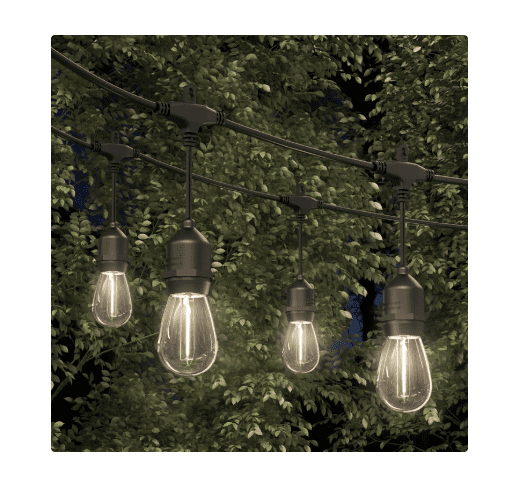 Artika Eclipse Solar String Lights 42 ft Outdoor, 20 LED S14 Bulbs with Remote, Waterproof Patio Lights with 10 ft Extension Cable