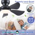 thumbnail image 3 of 32 Inch Modern Ceiling Fans with Lights, Small Flush Mount Ceiling Fan with Light and Remote/APP Control, 5 Reversible 6, 3 of 9