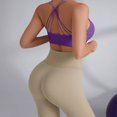 thumbnail image 6 of Womens Sports Bras Beautiful Back Running Sports Bra Medium And High Yoga Wear Shockproof Gathered Bra Fitness Wireless Bra Purple M, 6 of 7